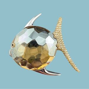 Swarovski Topaz Crystal Paradise Fish Lydia Brooch - HTF Retired Design